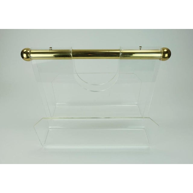 Metal Space Age Transparent Acrylic Magazine Rack, 1980s For Sale - Image 7 of 12