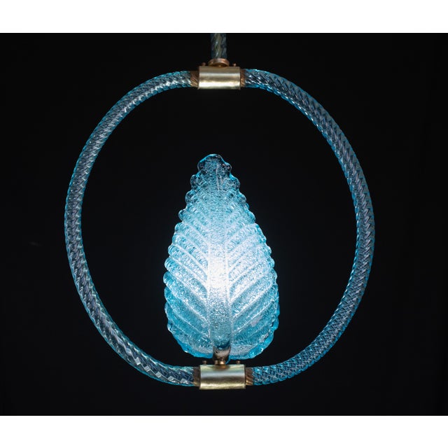 Blue Blue Jewel Murano Glass Pendant by Barovier E Toso, 1950s For Sale - Image 8 of 12