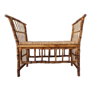 Faux Bamboo Regency Bench Settee For Sale