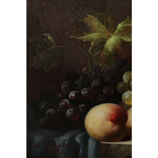 Custom Framed Oil on Canvas Still Life, Signed For Sale - Image 9 of 12