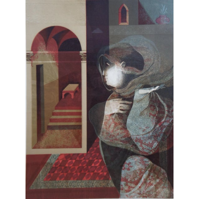 Printmaking Materials Late 20th Century Alvar Sunol Renaixent Renaissance Embossed Surrealist Lithograph Prints - Set of 4 For Sale - Image 7 of 13