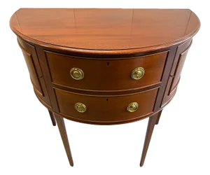 Late 20th Century Baker Furniture Historic Charleston Mahogany Demilune Cabinet or Sideboard