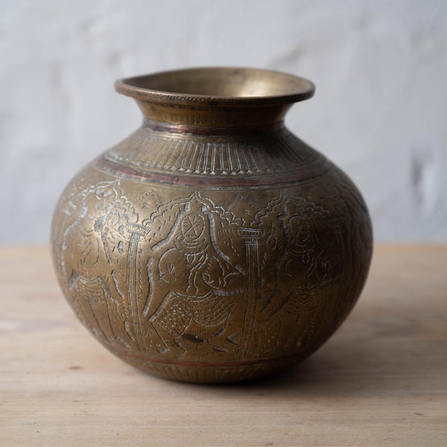 Indian Indian Brass Lota With Copper Inlay, c.1880 For Sale - Image 3 of 9