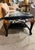 Vintage Black Chinoiserie Coffee Table With Shellwork & Glass Top For Sale - Image 10 of 10