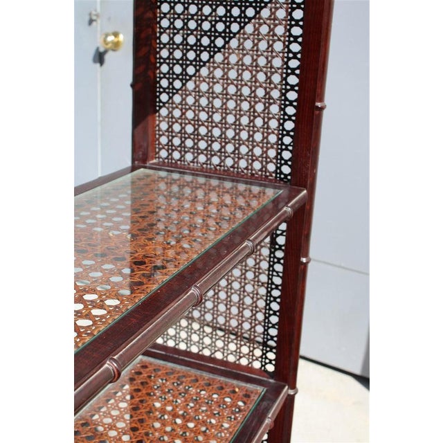 Rounded Bookcase Shelf in Wood and Straw, Italy, 1960s For Sale - Image 15 of 18