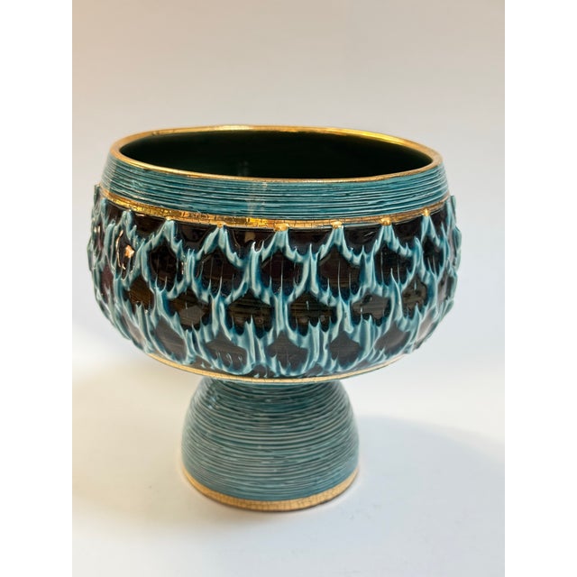 1960s Vintage Aldo Londi for Bitossi "Seta" Pedestal Bowl 1960s For Sale - Image 5 of 11