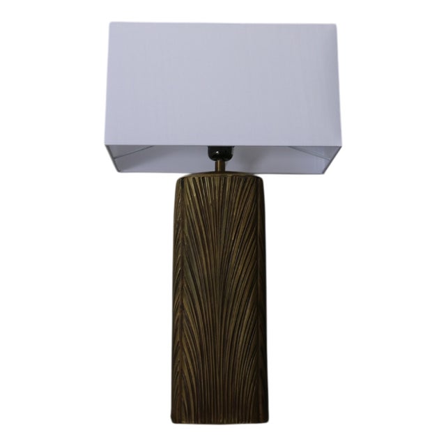 Sculptural Lamp in Bronze and Chiseled Brass, 1970s For Sale