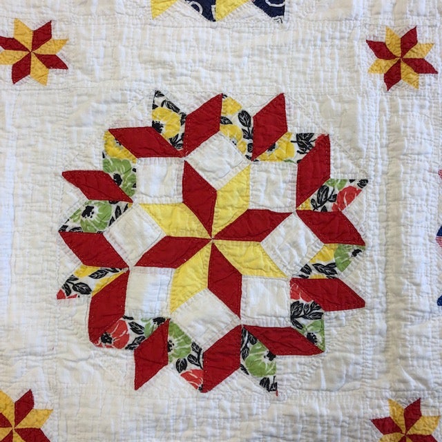 Handmade 20th Century Quilt. Vividly colored quilt - Midwestern in origin - 70' x 84". The quilt is in excellent condition...
