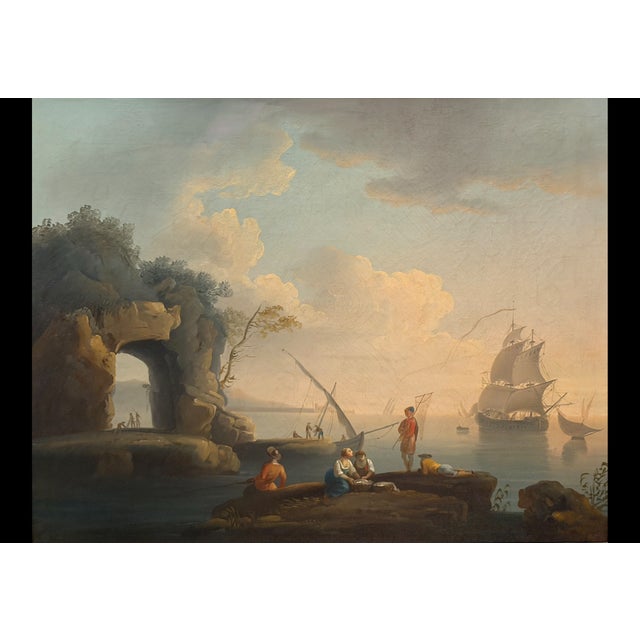 Antique French Oil Painting in the Manner of Claude-Joseph Vernet For Sale - Image 4 of 4