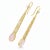 Modern Art Nouveau Rose Quartz Drop Earrings Silver, Gold, A Pair For Sale - Image 3 of 5