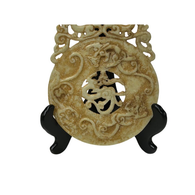 Chinese Stone Ancient Style Motif Carving Decor Display Plaque Art For Sale - Image 9 of 12