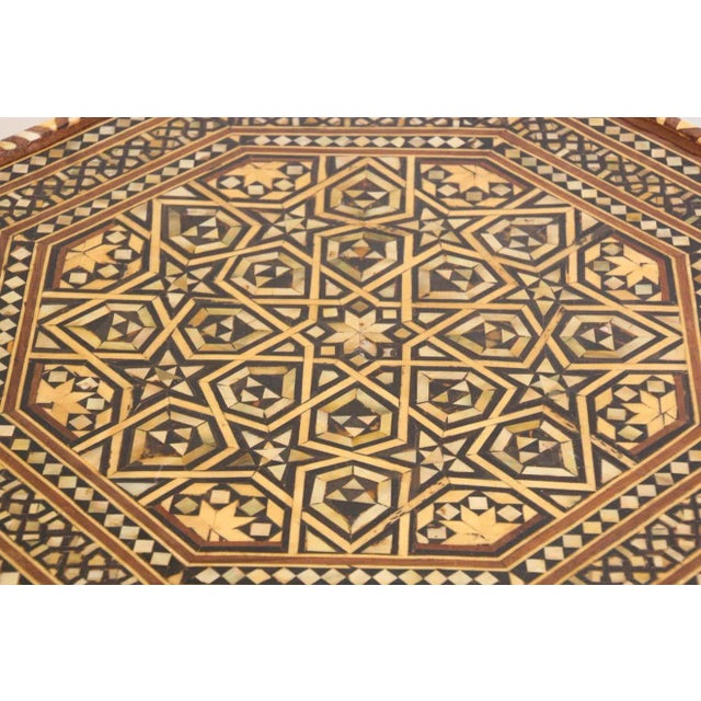 Moorish Handcrafted Octagonal Pedestal Table Inlaid with Mosaic Marquetry For Sale - Image 11 of 13