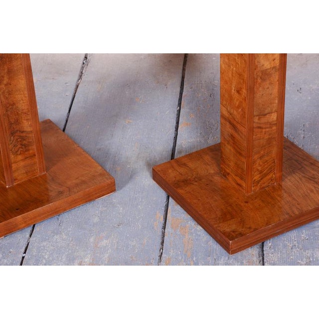 Art Deco Pedestals in Walnut, Czech, 1920s, Set of 2 For Sale - Image 6 of 10