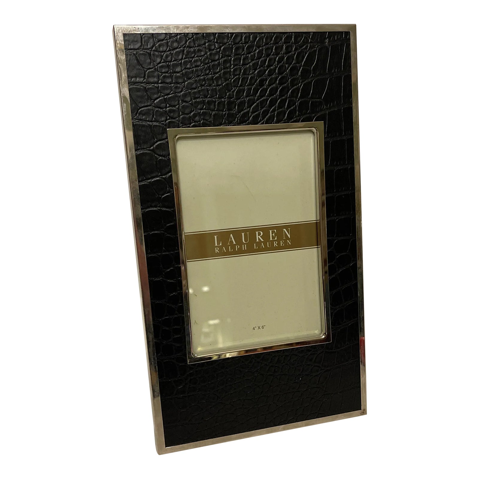 Ralph Lauren Picture Frame 写真額縁 フォトフレーム Crocodile & Chrome Ralph Lauren Picture Frame | Chairish
