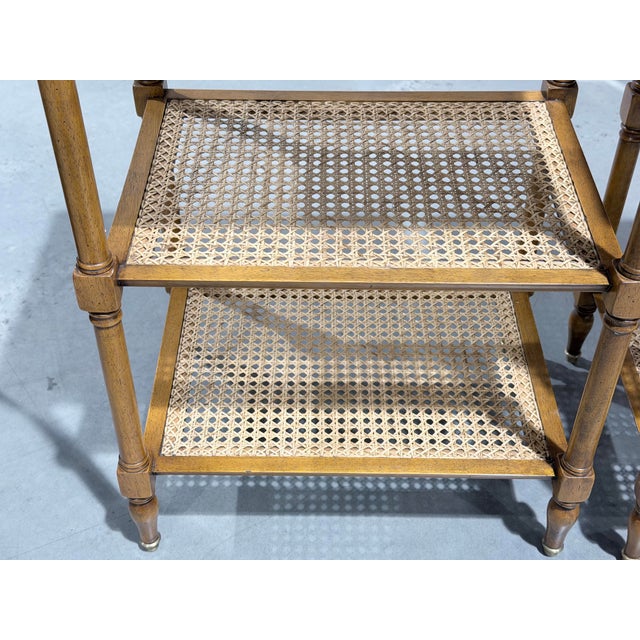 Wood Late 20th Century French Provincial Pierre Deux Cane Shelf Tables For Sale - Image 7 of 10
