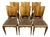 Vintage Art Deco Walnut Chairs with Fan-Shaped Backs, 1930, Set of 6 For Sale