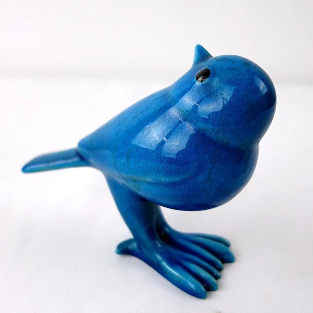 Mid-Century Duck & Sparrows in Blue Ceramic by Georges Cassin, Set of 5 For Sale - Image 13 of 18