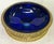 Traditional Early 1900's Georgian Style Gold Plate Oval Dish With Blue Glass Liner For Sale - Image 3 of 12