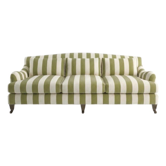Sophie Conran Felix 4 Seater Sofa in Spring Green Stripes For Sale