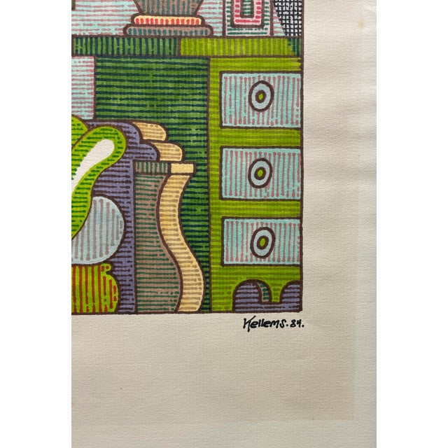 1980s 1984 Jerry Kellems Portrait Watercolor of Artist Norman Goodwin For Sale - Image 5 of 6