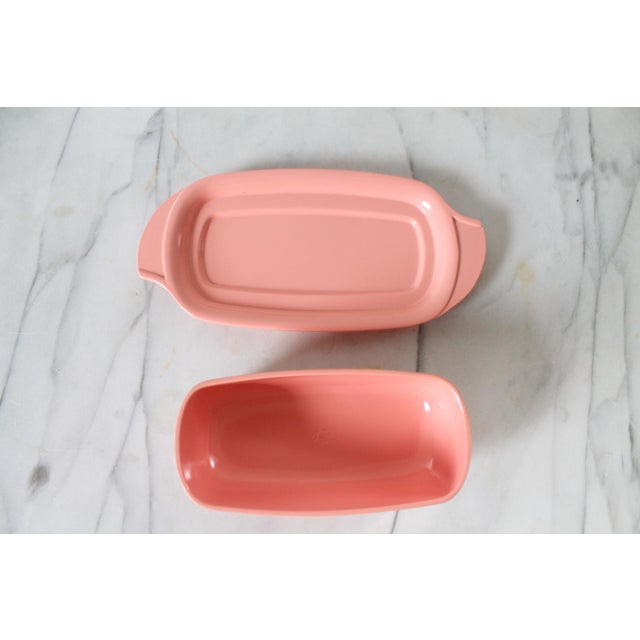 Vintage Pink Lidded Butter Dish by Boonton For Sale - Image 4 of 7