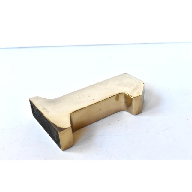 Brass Vintage Brass #1 Paperweight For Sale - Image 8 of 9