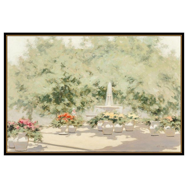 Impressionist Mid 20th Century The Veranda Fountain, Andre Gisson For Sale - Image 3 of 5