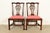 A gorgeous pair of Georgian or Chippendale style side chairs or dining chairs By Stickley USA, Late 20th Century Carved...