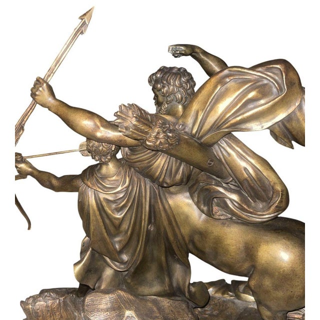 Metal 19th Century Bronze Sculpture “The Education of Achilles by the Centaur Chiron” After F. Rude For Sale - Image 7 of 11
