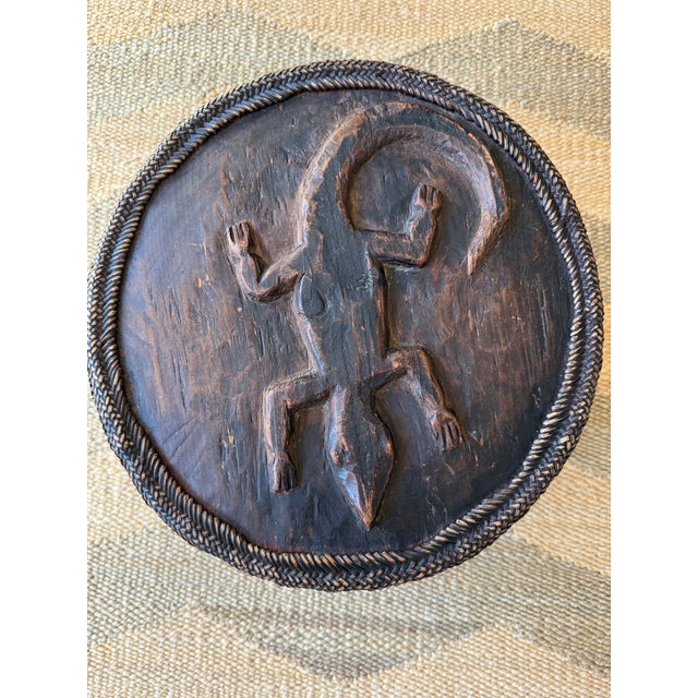 Brown Vintage Hand Woven Rattan and Bamboo Storage Box With Lizard Motif For Sale - Image 8 of 8