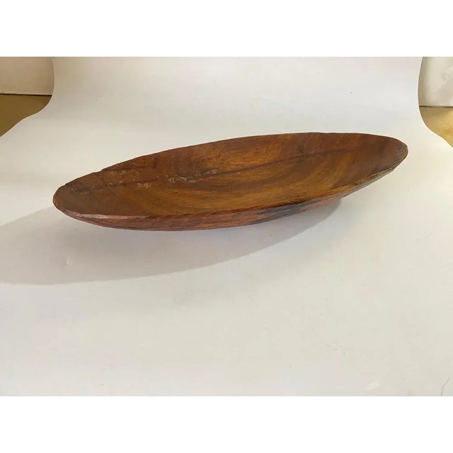 Brown Large Brutalist Wood Bowl in a Brown Patina, France, 1960s For Sale - Image 8 of 9