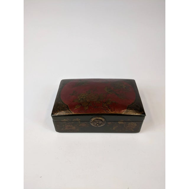 Leather covered wooden box with small compartments for jewelry!