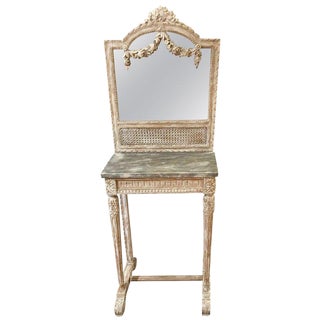 1950's Vintage French Off White Vanity For Sale