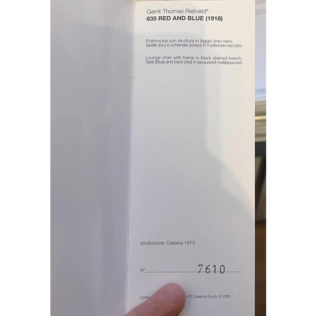 Vintage Armchair in Red and Blue by Gerrit Rietveld for Cassina For Sale - Image 10 of 16