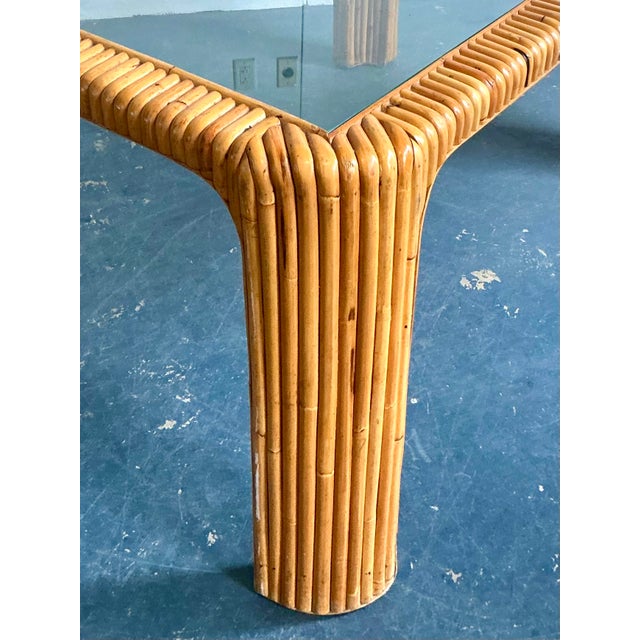 Vintage Boho Bent Rattan Dining Table For Sale - Image 10 of 12