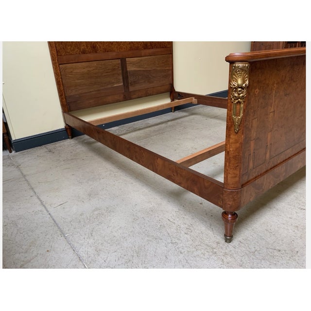 Antique Empire Opulent Bed with Inlays, 1900 For Sale - Image 6 of 11