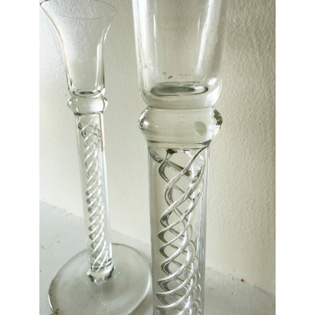 1960s Mid-Century Modern Air Twist Glass Candlesticks, a Pair For Sale - Image 9 of 11