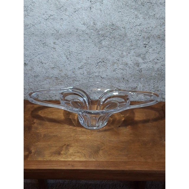 Glass Crystal Centerpiece Bowl from Vannes, 1950s For Sale - Image 7 of 7