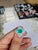 Green Set in 18k Gold, Art Deco Emerald Sugarloaf, Turquoise & Diamond Engagement Ring, Us Size 6 For Sale - Image 8 of 16
