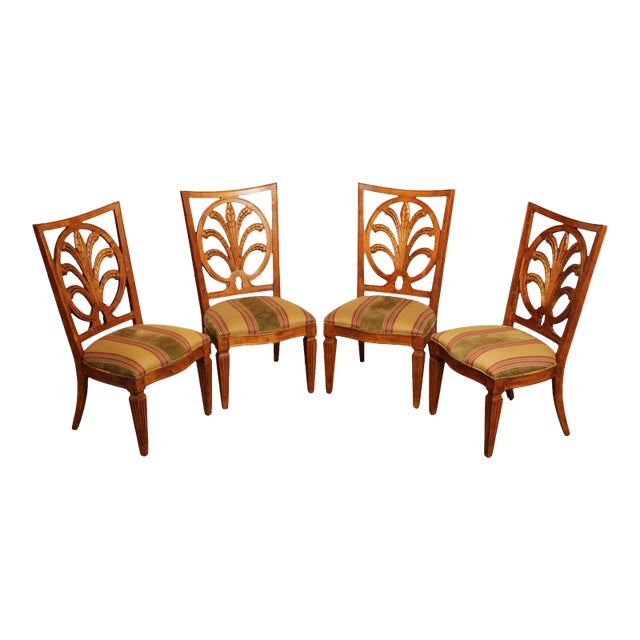 Century Furniture Hepplewhite Style Carved Dining Chairs - Set of 4 For Sale