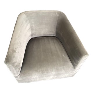 Restoration Hardware 1950s Italian Shelter Swivel Chairs (Pair) - Performance Velvet For Sale