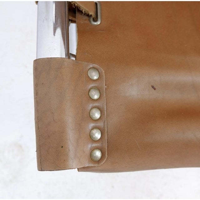 Vintage Tubular Sling Chair in Leather and Chrome, 1960s, 1969 For Sale - Image 15 of 16