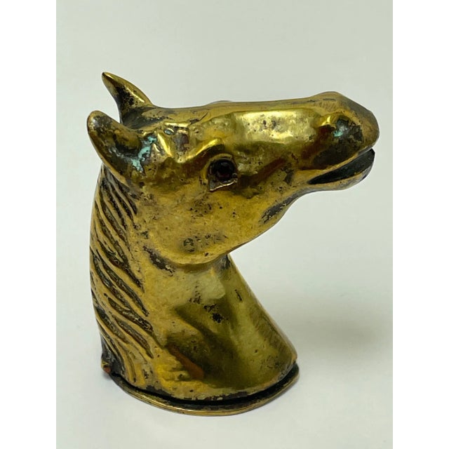 English 1900s English Edwardian Horse Head Vesta Match Case With Glass Eyes For Sale - Image 3 of 11