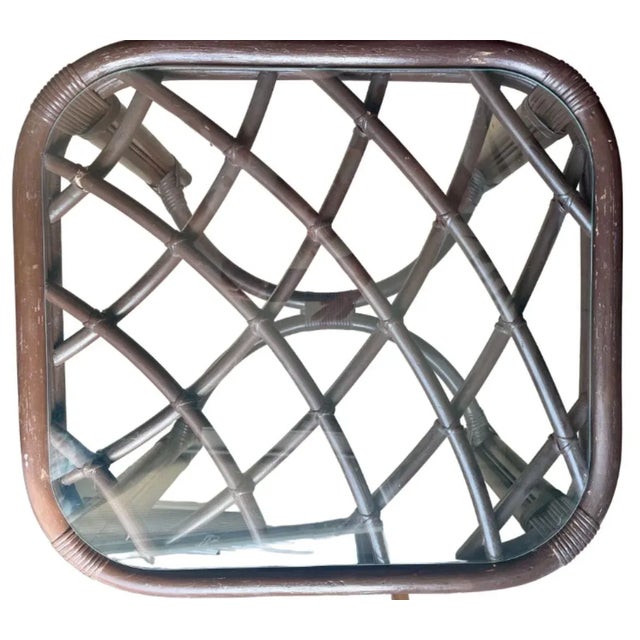 1940s Bent Bamboo Glass Top End Tables - a Pair For Sale - Image 4 of 5