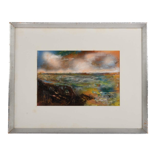 Framed J. Akston "Mystery in the Skies 1974" Acrylic on Paper For Sale