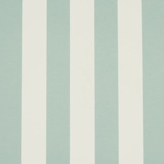 SAMPLE - Schumacher Emma Stripe Wallpaper In Seaglass For Sale