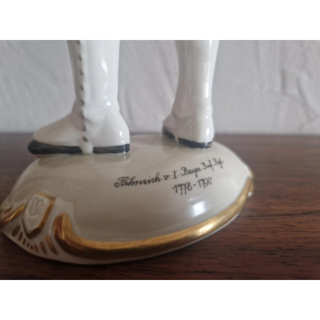 Blue Porcelain Bavarian Ensign Figure by Hanns Goebl for Nymphenburg, 1930s For Sale - Image 8 of 10