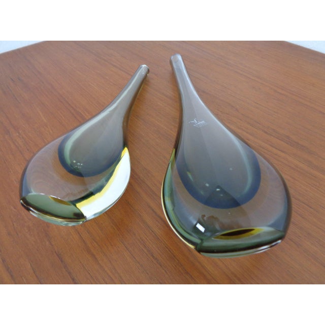 Murano Formia Glass Vases by Giuliani Mian for Fornace Mian, 1980s, Set of 2 For Sale - Image 6 of 13
