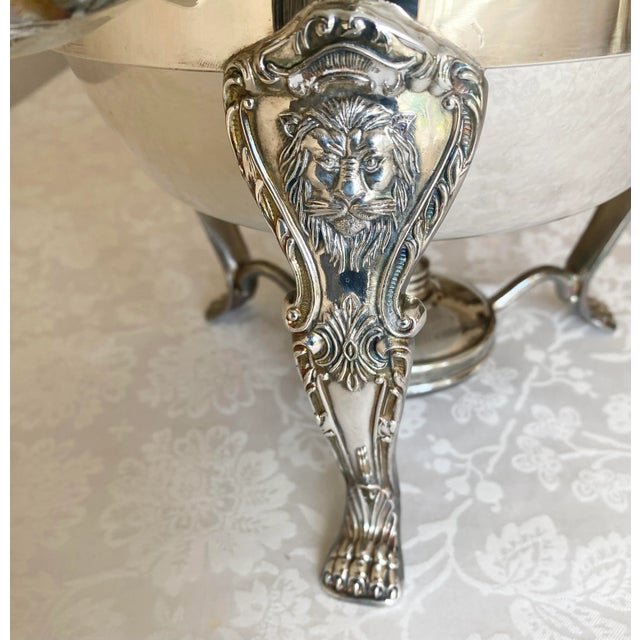 Mid 20th Century Mid 20th Century Ornate Silver Plated Chafing Dish For Sale - Image 5 of 12