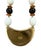This is an amazing mid-century costume necklace stamped Trifari. Beaded with lucite beads with a tri-color enamel pendant....